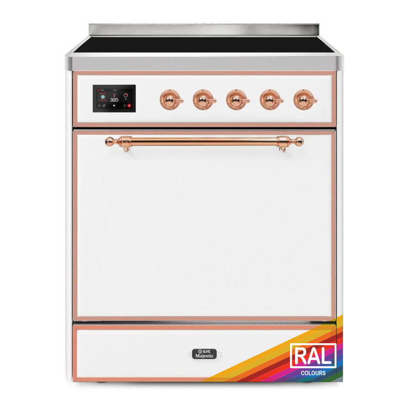 ILVE UMI30QNE3RAP Majestic II 30" Induction Range (Solid Door, RAL, Copper)