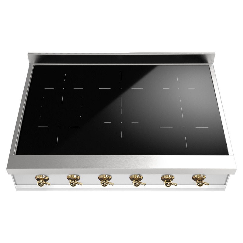 ILVE UHCPI366NSSG Nostalgie II 36 inch Built-In Induction Rangetop (Stainless Steel, Brass)