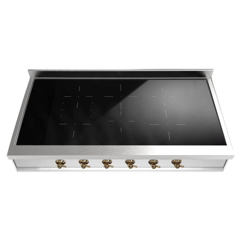 ILVE UHCPI486NSSG Nostalgie II 48 inch Built-In Induction Rangetop (Stainless Steel)