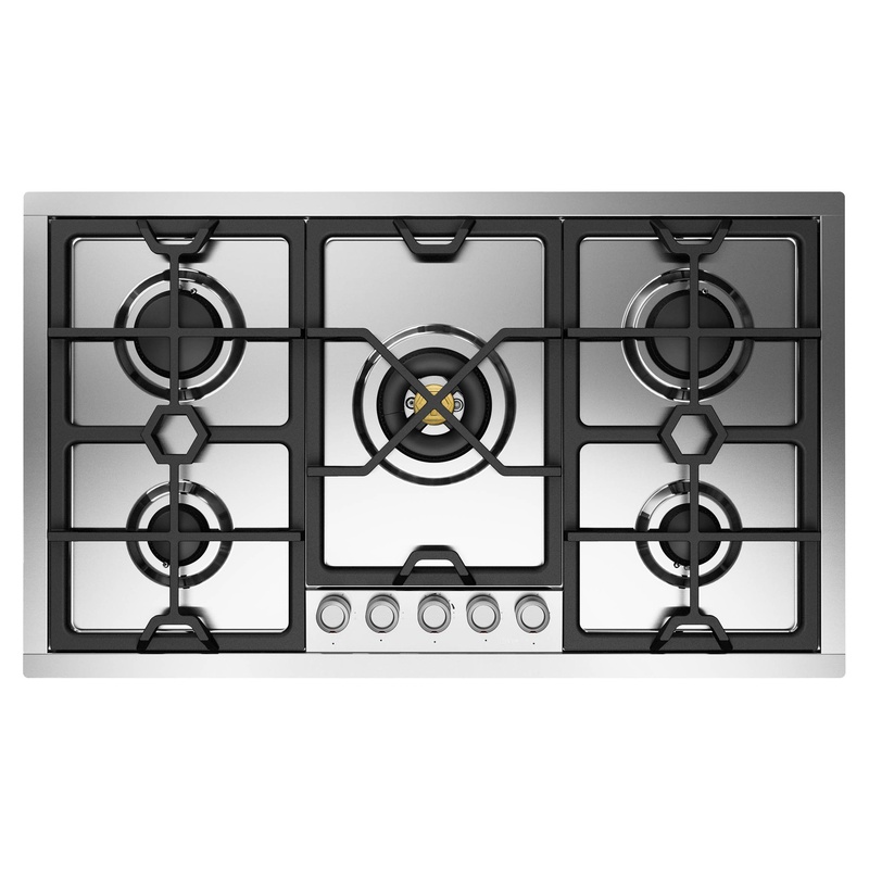 ILVE UHCPMT75SSLP Panoramagic 36 inch Built-In Gas Cooktop with 5 Burners, in Stainless Steel  (Liquid Propane, 5 Sealed Burners)