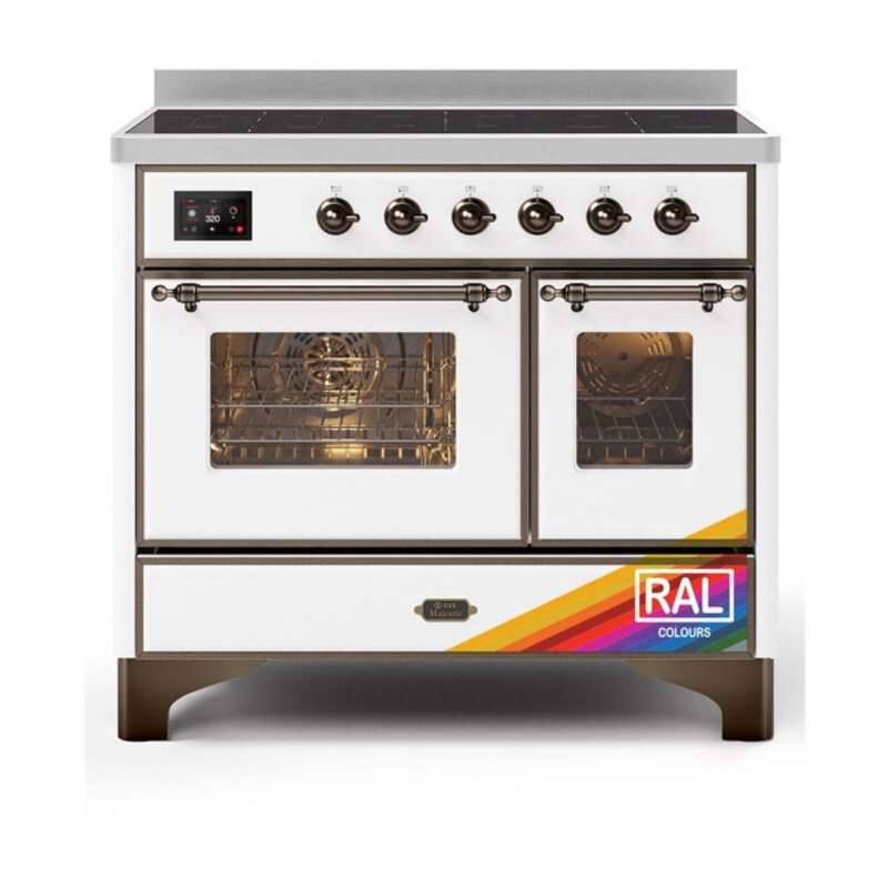 ILVE UMDI10NS3RAB Majestic II 40 inch Induction Range with 6 Elements, Booster Function, Bridge Control, Residual Heat Indicator (Triple Glass Door, RAL, Burnished)