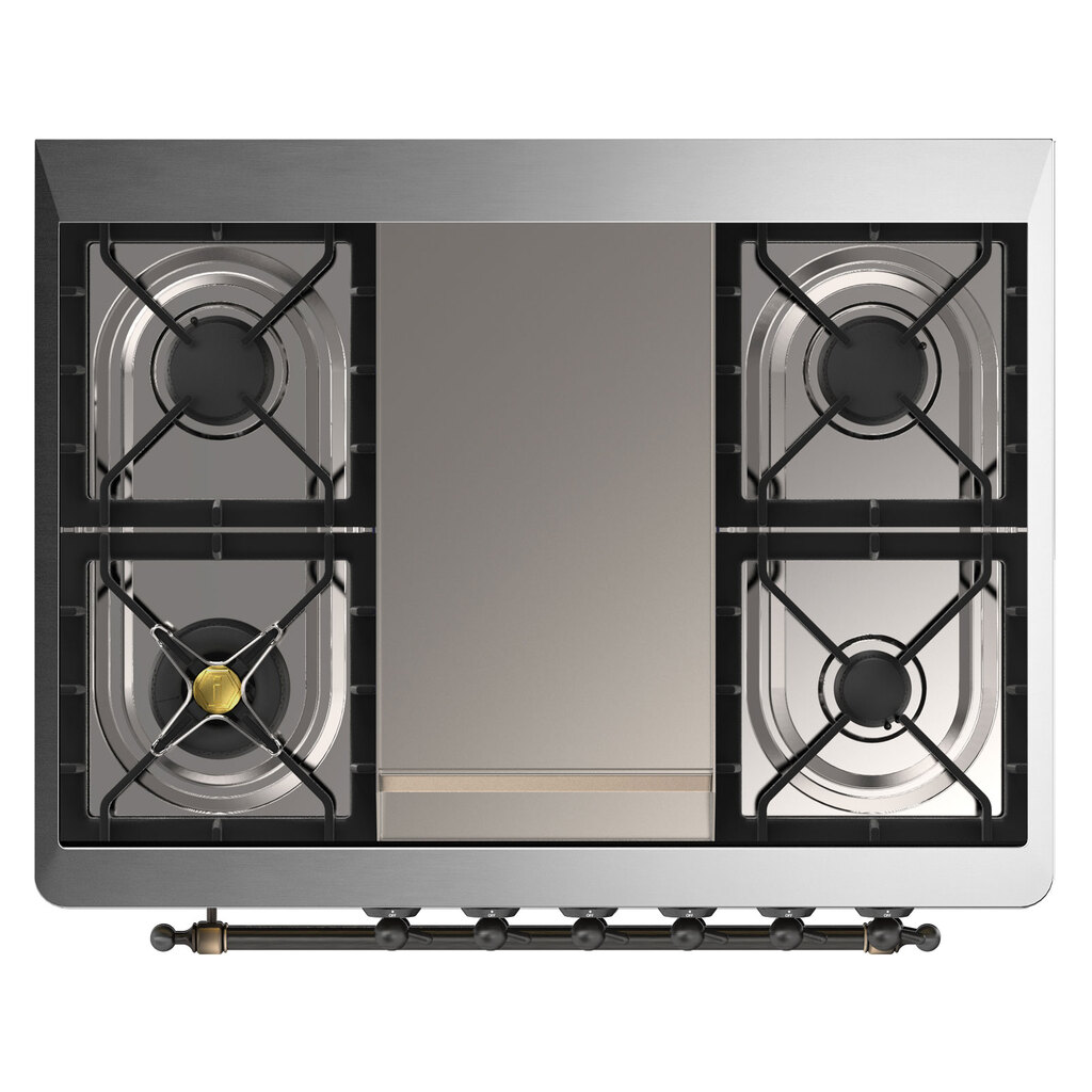 ILVE_UM09FDNS3RAB_Majestic_II_36"_Dual_Fuel_Range_cooktop