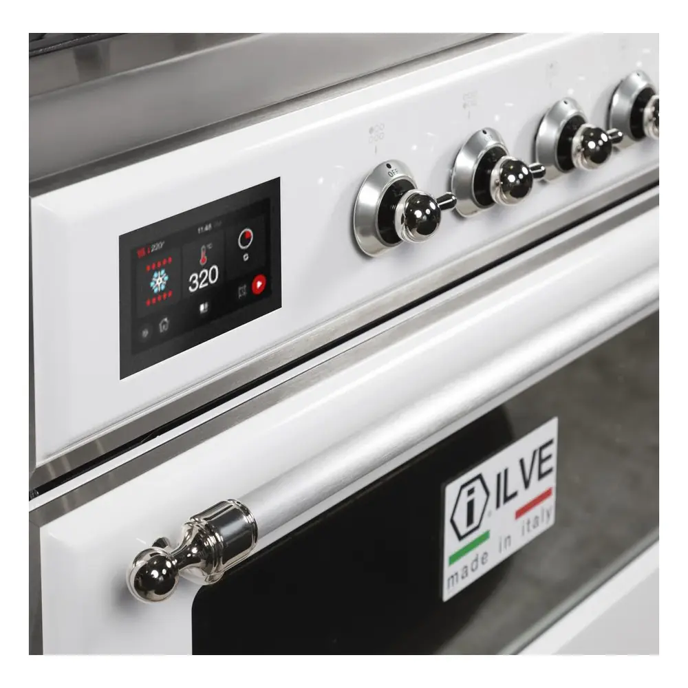 ILVE_UM09FDNS3WHC_Majestic_II_36"_Dual_Fuel_Range_controls