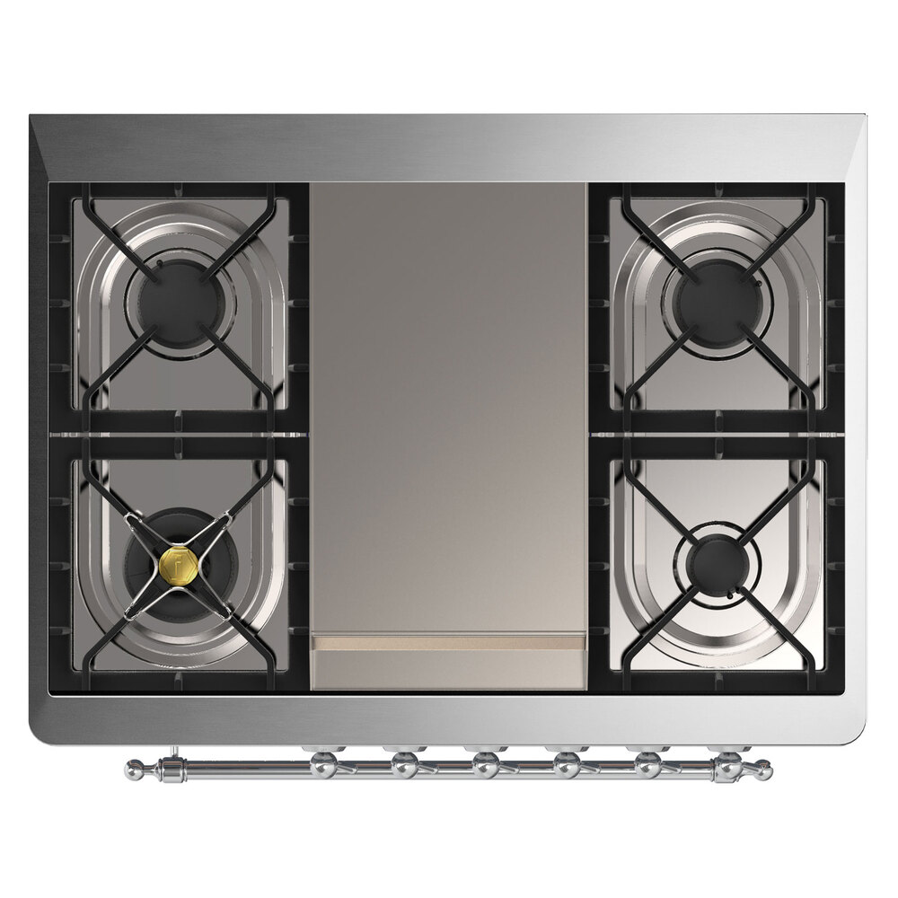 ILVE_UM09FDNS3WHC_Majestic_II_36"_Dual_Fuel_Range_cooktop