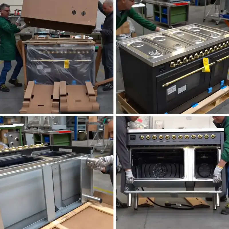 How to Unbox and Install ILVE Nostalgie II Professional Plus II Range body 1x1 1 4