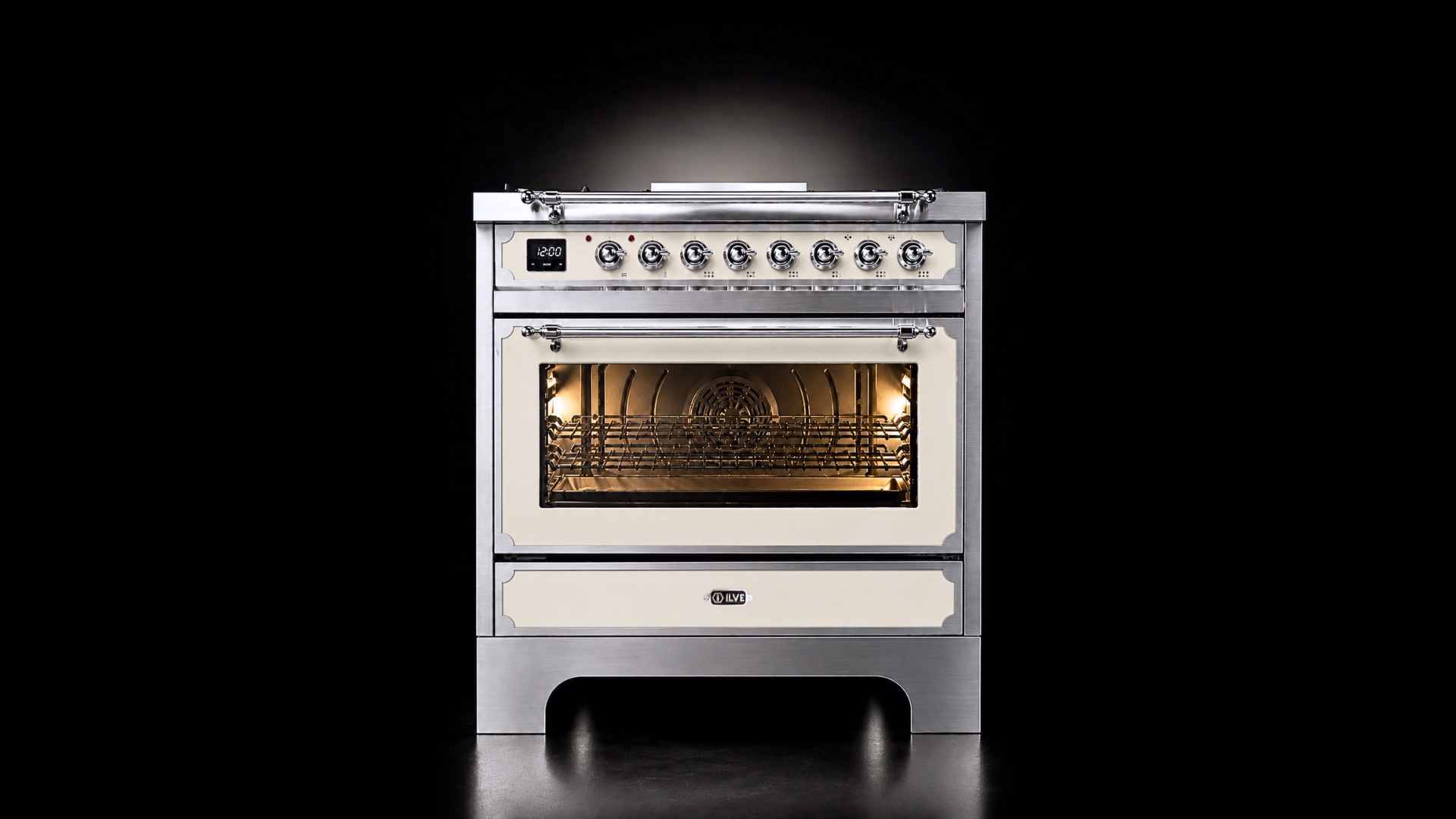 ILVE DECOR Range Series Antique White with Chrome Trim