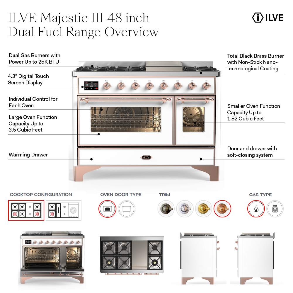 ILVE Majestic III 48 inch Dual Fuel Range 01