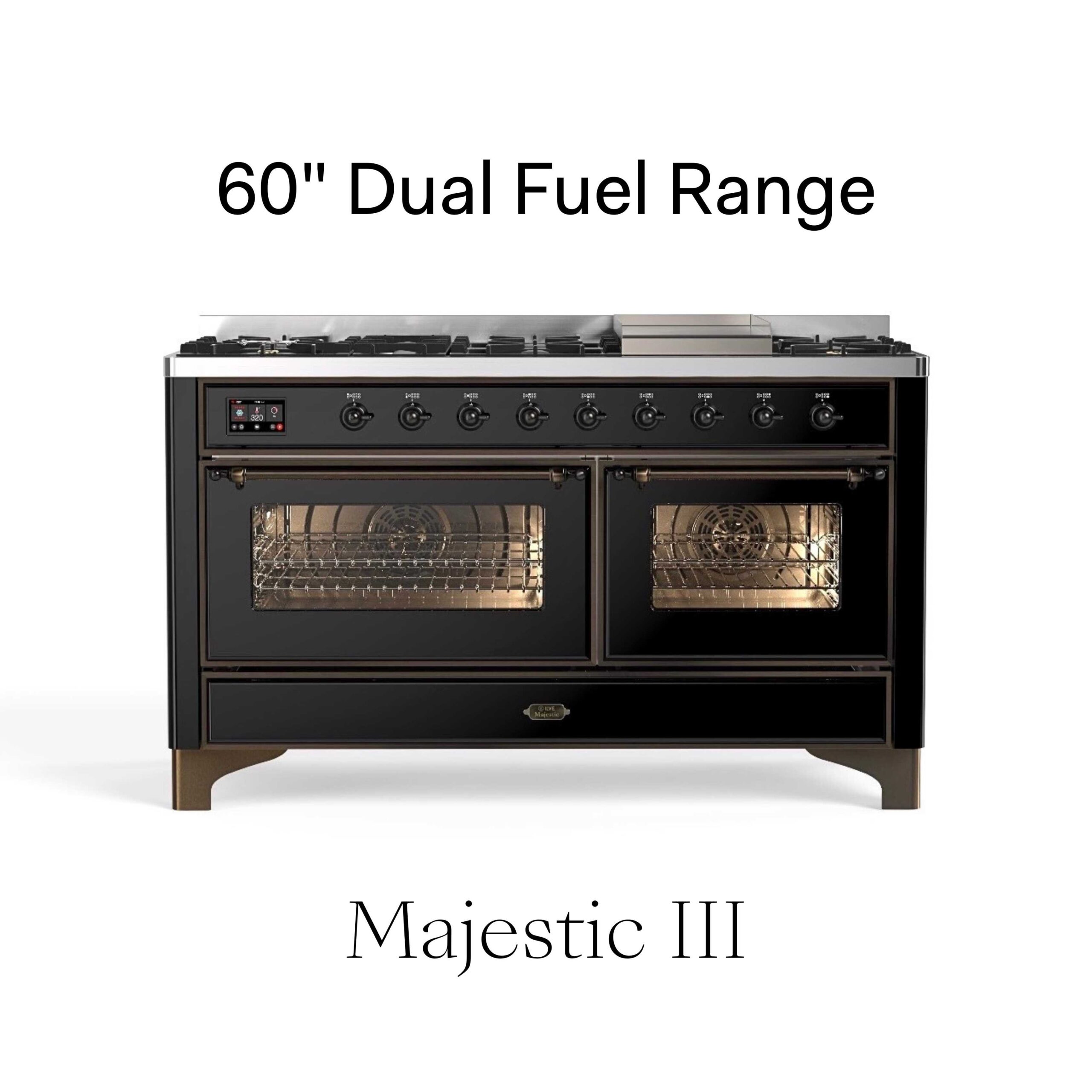 ILVE Majestic III 60 inch Dual Fuel Gas Range scaled