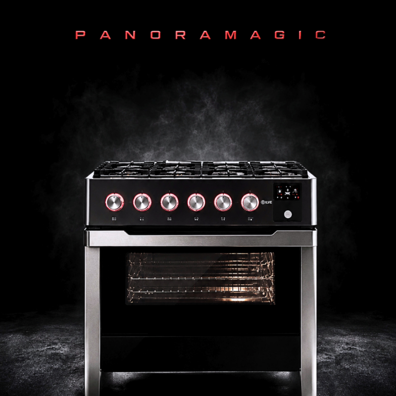 ILVE Panoramagic 36-inch Matte Black induction range