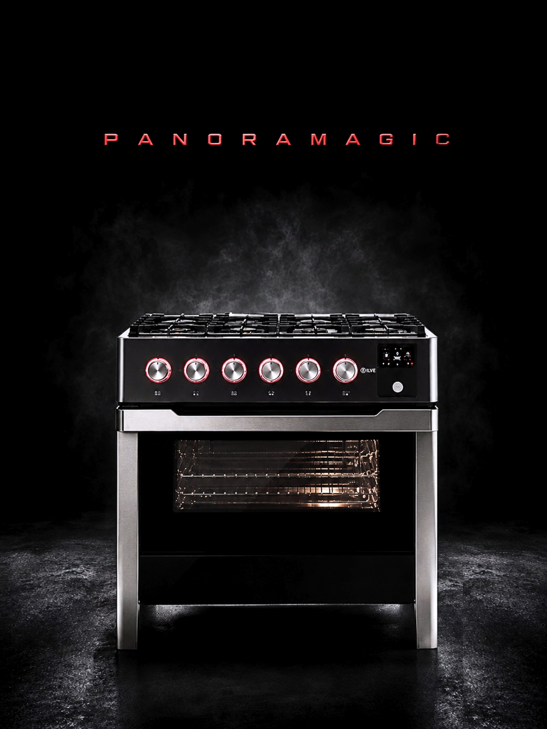 ILVE USA Media Center 38 ILVE Panoramagic 36-inch Matte Black induction range
