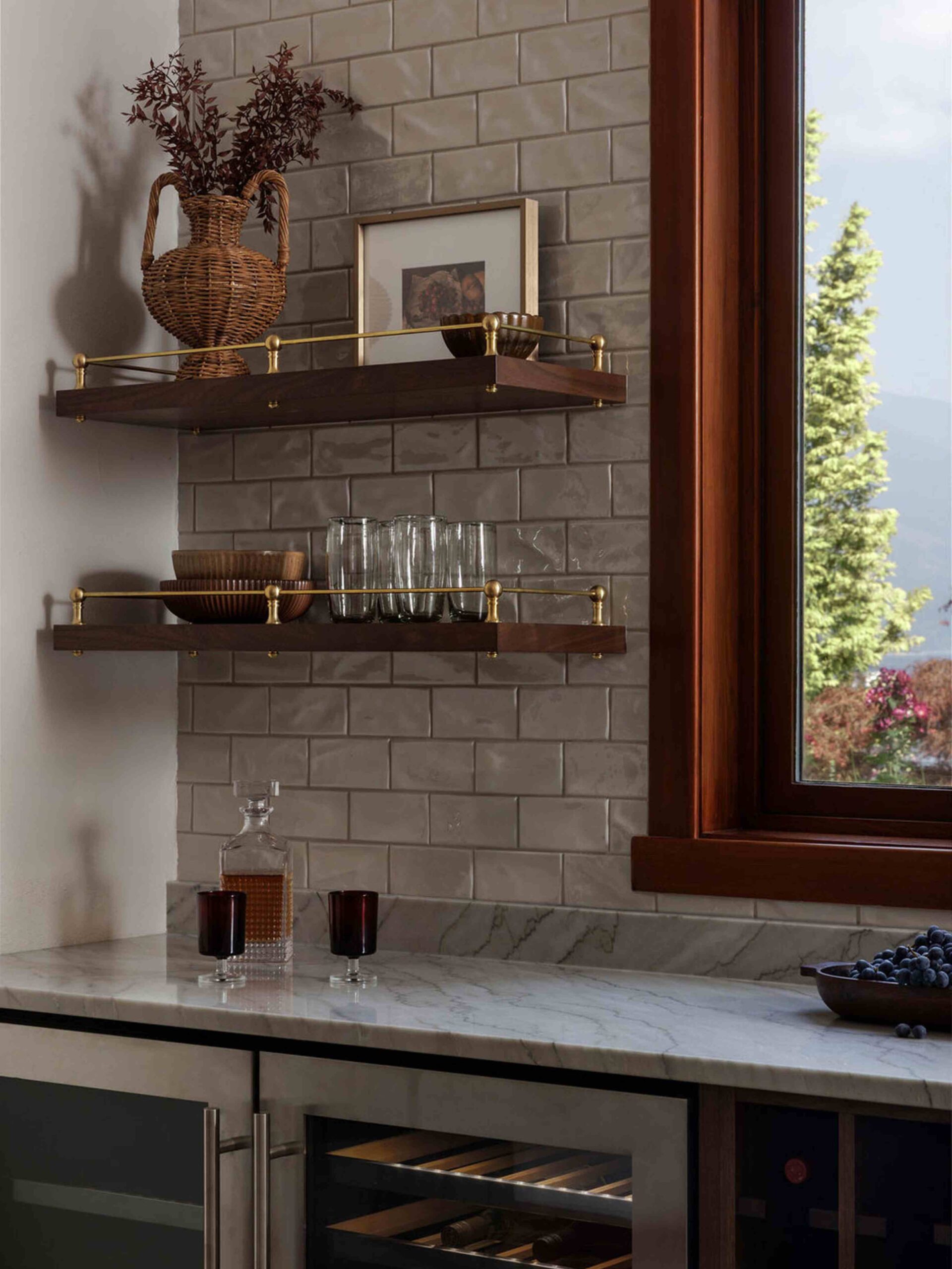 Spanish Revival brick walls scaled