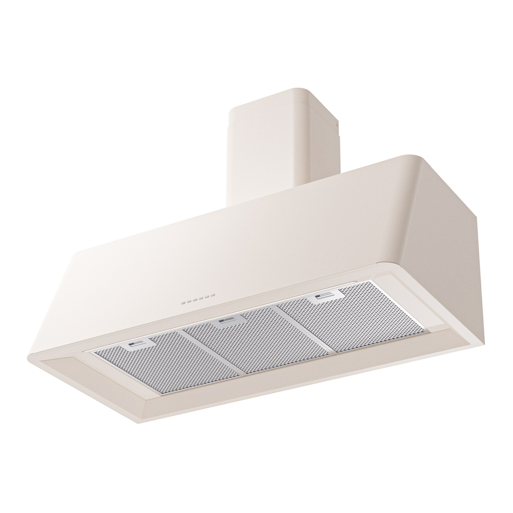 ILVE UAG40AW Nostalgie II 40 inch Wall Mount Range Hood with 600 CFM, 3 Speed + Intensive, Front LED Light Bar (Antique White) 3 ILVE_UAG40AW_Nostalgie_40"_Range_Hood_bottom_angled_view