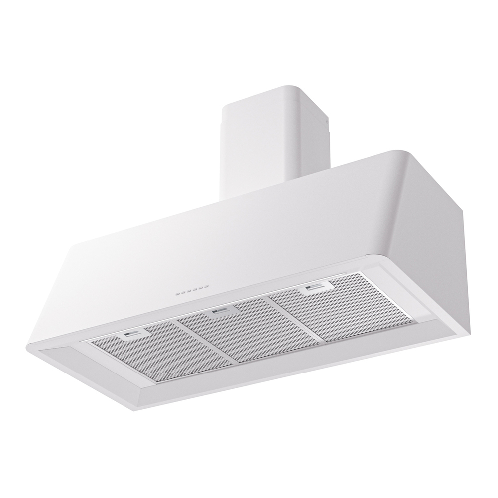 ILVE UAG40WH Nostalgie II 40 inch Wall Mount Range Hood with 600 CFM, 3 Speed + Intensive, Front LED Light Bar (White) 3 ILVE UAG40WH Nostalgie 40" Range Hood, bottom angled view