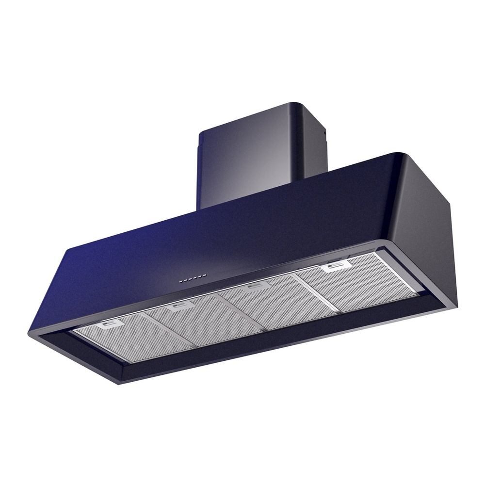 ILVE UAG48MB Nostalgie II 48 inch Wall Mount Range Hood with 850 CFM, 3 Speed + Intensive, Front LED Light Bar (Midnight Blue) 3 ILVE UAG48MB Nostalgie 48" Range Hood, bottom angled view