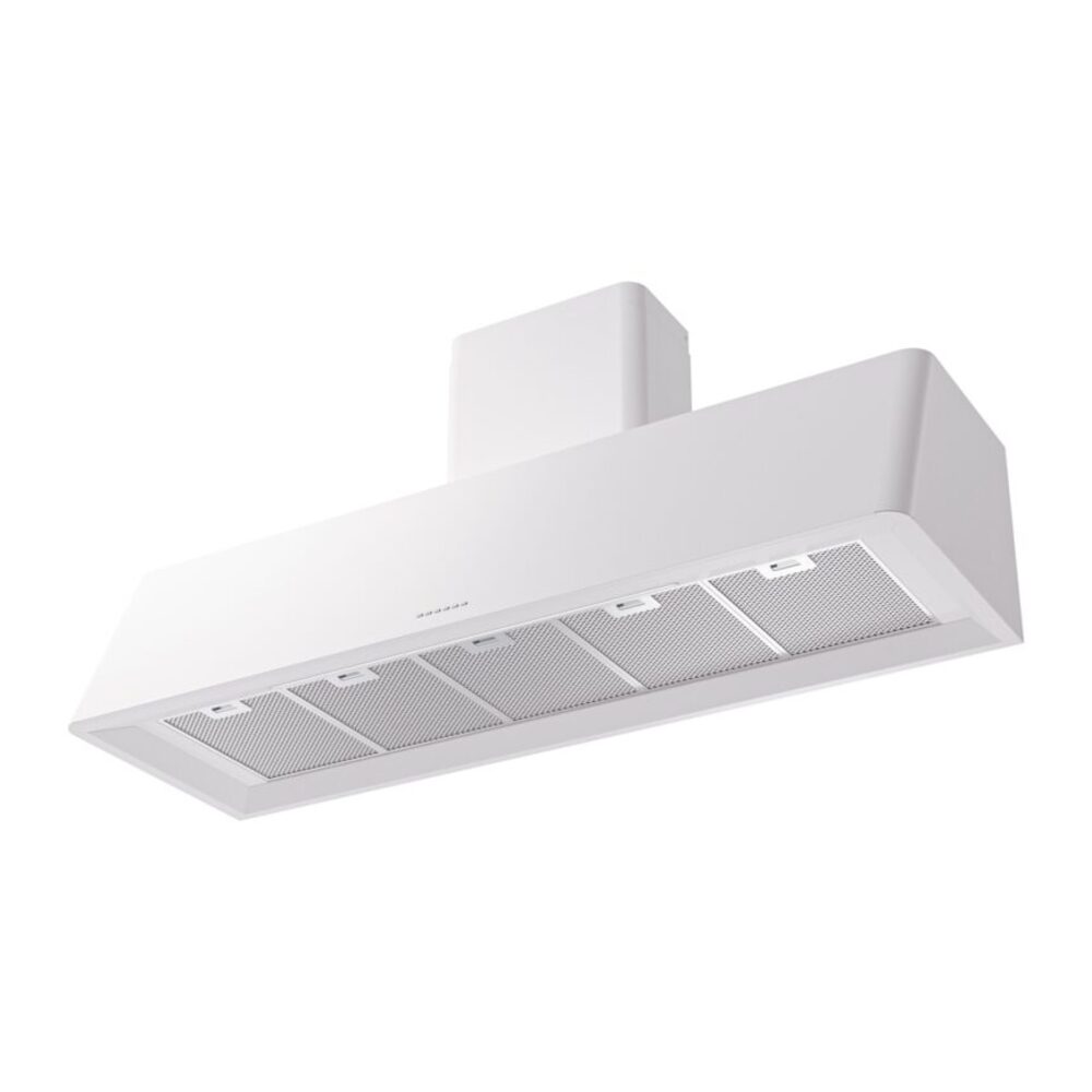 ILVE UAG60WH Nostalgie 60" Range Hood, bottom angled view