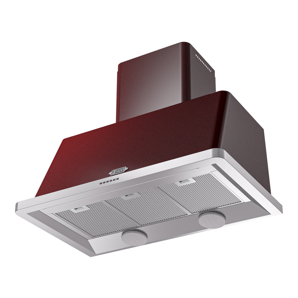 ILVE UAM100BU Majestic II 40 inch Range Hood (Burgundy) 3 ILVE UAM100BU Majestic 40" Range Hood, bottom angled view