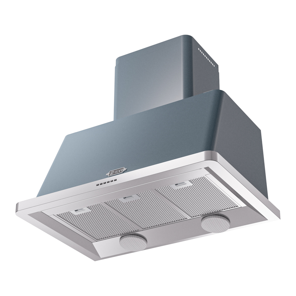 ILVE UAM90BG Majestic II 36 inch Range Hood (Blue Grey) 3 ILVE UAM90BG Majestic 36" Range Hood, bottom angled view