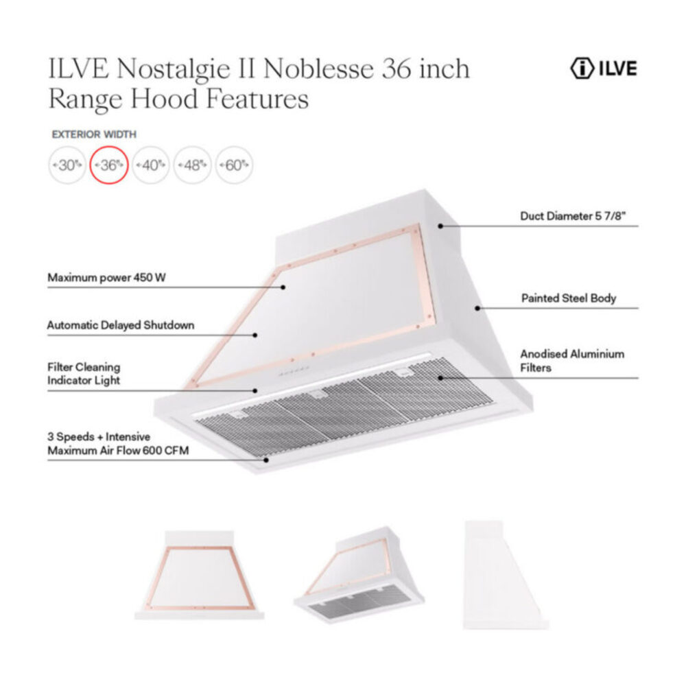 ILVE UANB36 Nostalgie II Noblesse 36 inch Range Hood