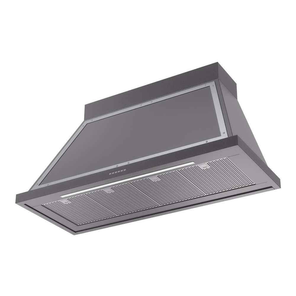 ILVE UANB48MGC Nostalgie II Noblesse 48 inch Range Hood with 600 CFM (Graphite Matte, Chrome) 3 ILVE UANB48MGC Nostalgie Noblesse 48" Range Hood, bottom angled view