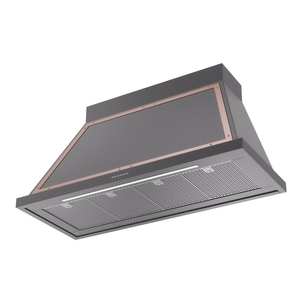 ILVE UANB48MGP Nostalgie II Noblesse 48 inch Range Hood with 600 CFM (Graphite Matte, Copper) 3 ILVE UANB48MGP Nostalgie Noblesse 48" Range Hood, bottom angled view