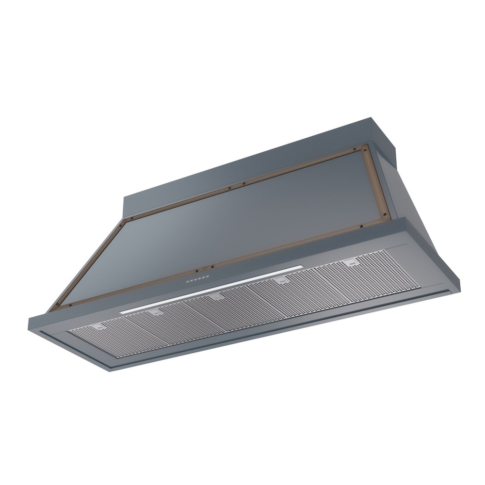 ILVE UANB60BGB Nostalgie II Noblesse 60 inch Range Hood with 600 CFM (Blue Grey, Burnished) 3 ILVE UANB60BGB Nostalgie Noblesse 60" Range Hood, bottom angled view