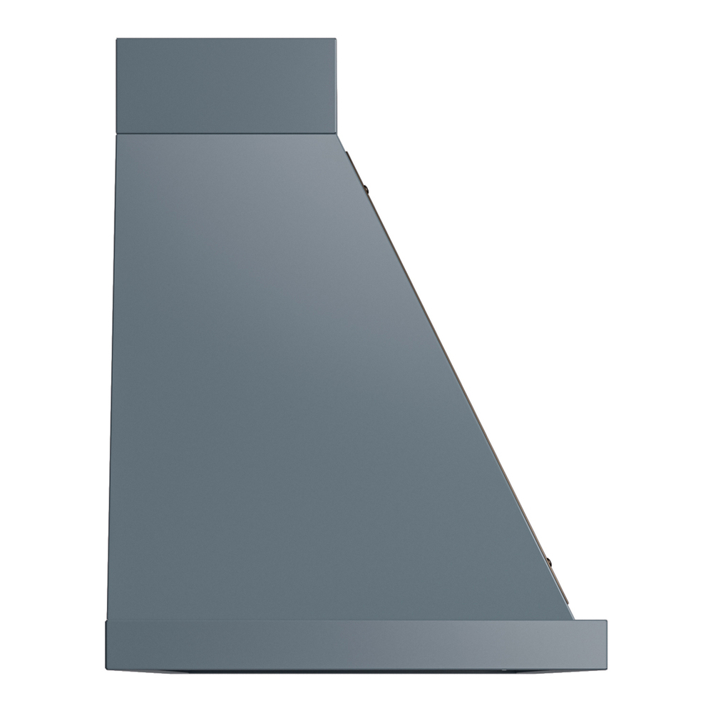 ILVE UANB60BGB Nostalgie II Noblesse 60 inch Range Hood with 600 CFM (Blue Grey, Burnished) 4 ILVE UANB60BGB Nostalgie Noblesse 60" Range Hood, side view