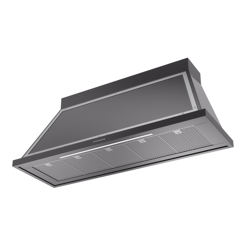 ILVE UANB60BKC Nostalgie II Noblesse 60 inch Range Hood with 600 CFM (Glossy Black, Chrome) 3 ILVE UANB60BKC Nostalgie Noblesse 60" Range Hood, bottom angled view