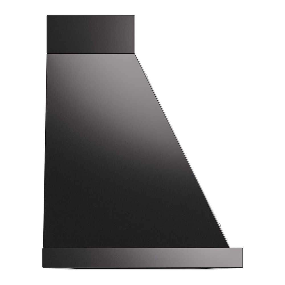 ILVE UANB60BKC Nostalgie II Noblesse 60 inch Range Hood with 600 CFM (Glossy Black, Chrome) 4 ILVE UANB60BKC Nostalgie Noblesse 60" Range Hood, side view