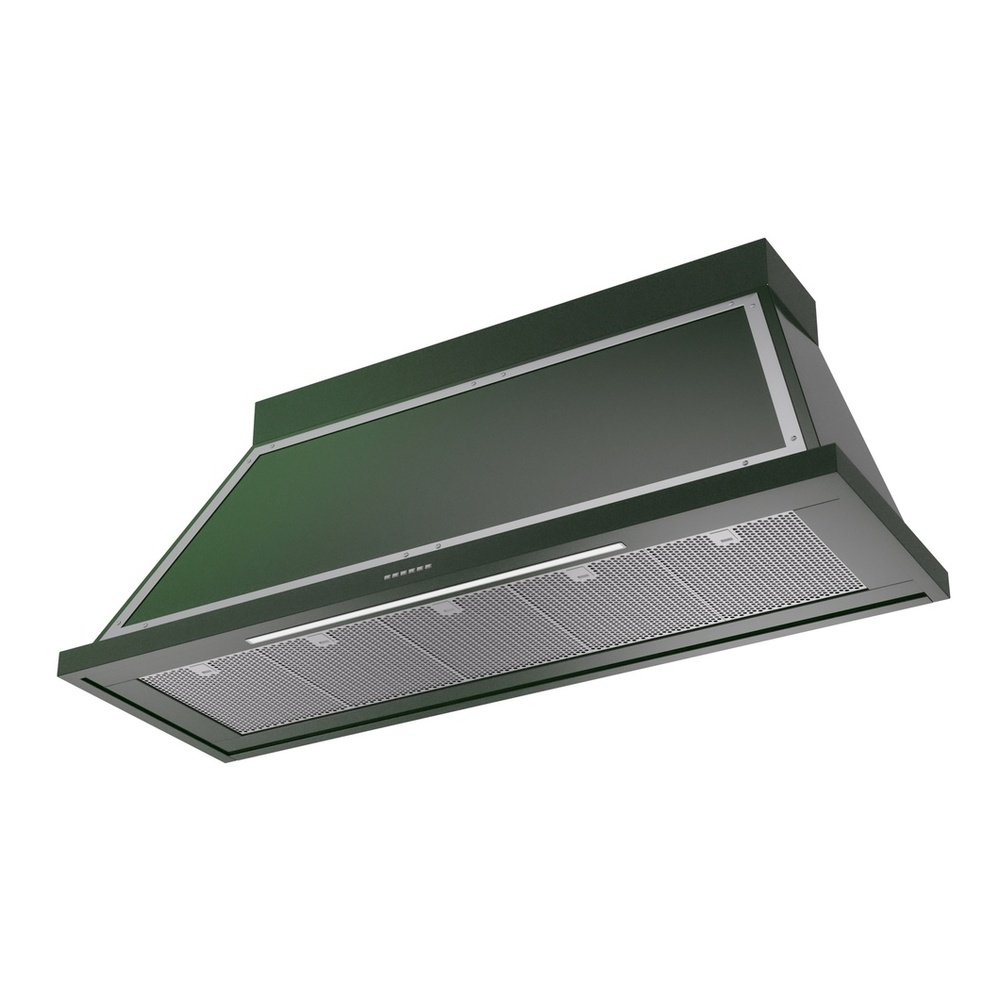 ILVE UANB60EGC Nostalgie II Noblesse 60 inch Range Hood with 600 CFM (Emerald Green, Chrome) 3 ILVE UANB60EGC Nostalgie Noblesse 60" Range Hood, bottom angled view