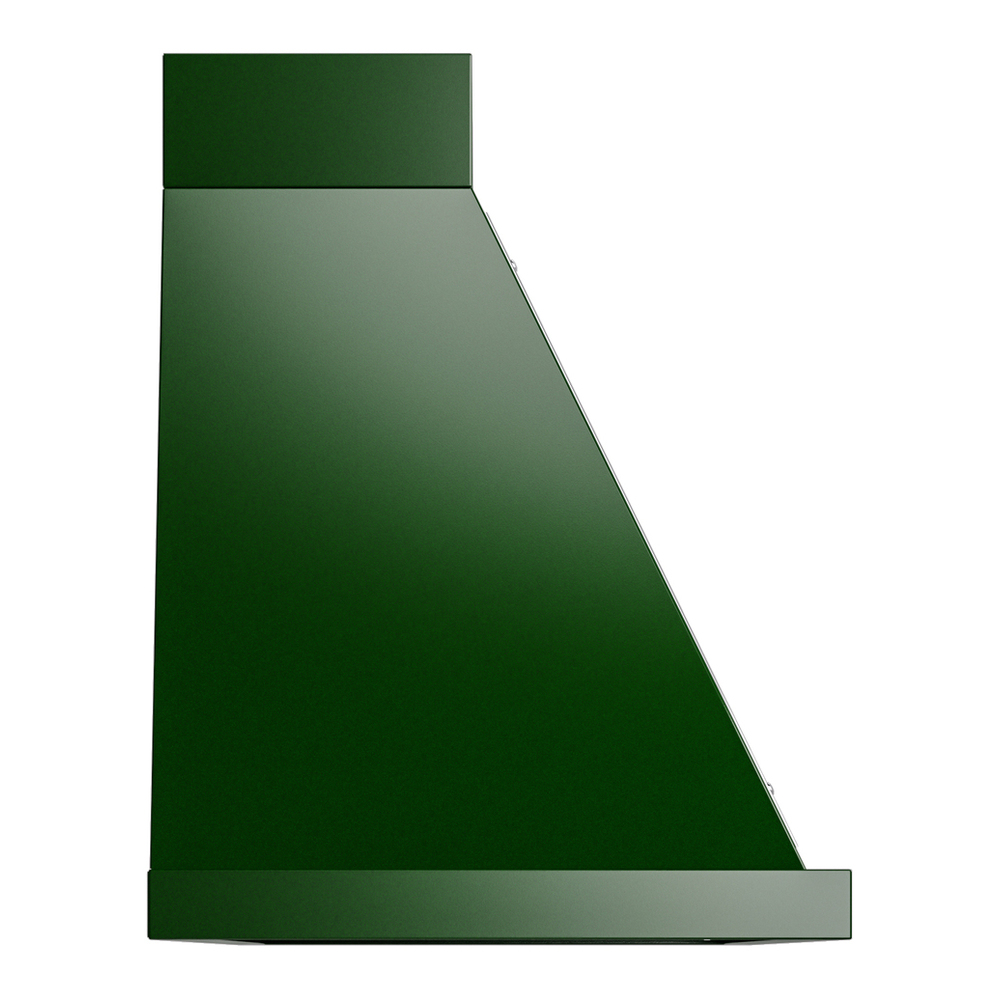 ILVE UANB60EGC Nostalgie II Noblesse 60 inch Range Hood with 600 CFM (Emerald Green, Chrome) 4 ILVE UANB60EGC Nostalgie Noblesse 60" Range Hood, side view