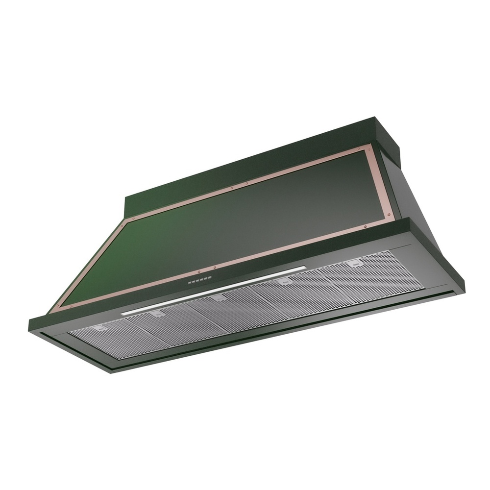 ILVE UANB60EGP Nostalgie II Noblesse 60 inch Range Hood with 600 CFM (Emerald Green, Copper) 3 ILVE UANB60EGP Nostalgie Noblesse 60" Range Hood, bottom angled view