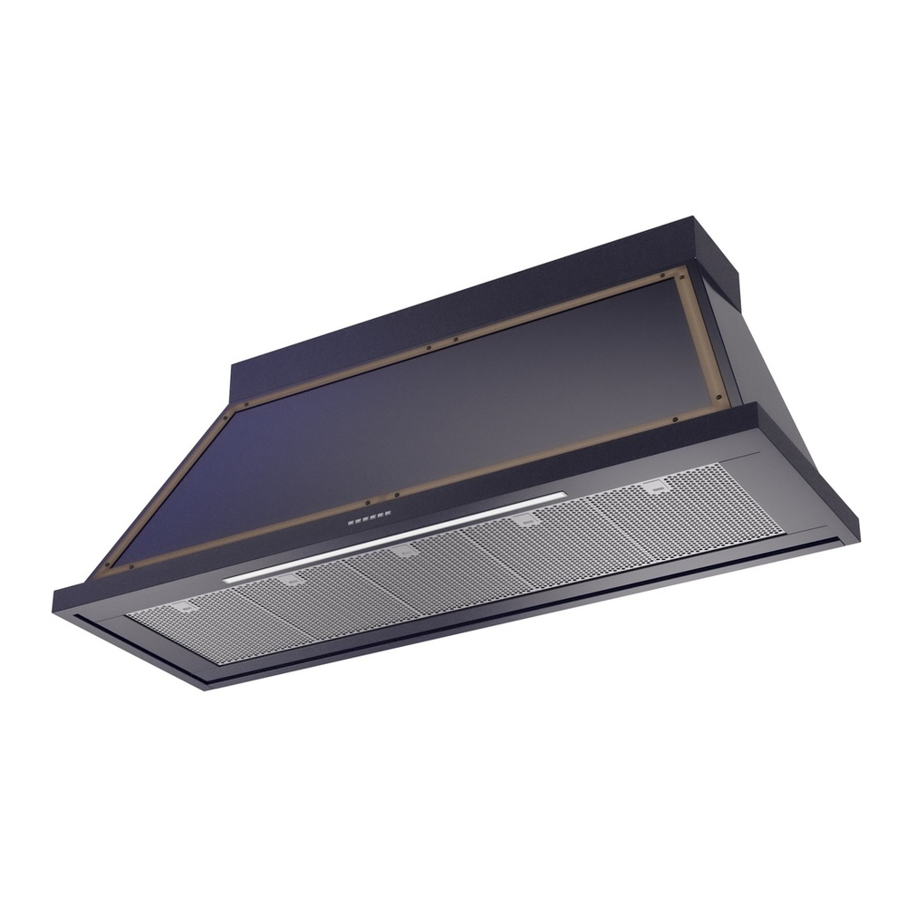 ILVE UANB60MBB Nostalgie II Noblesse 60 inch Range Hood with 600 CFM (Midnight Blue, Burnished) 3 ILVE UANB60MBB Nostalgie Noblesse 60" Range Hood, bottom angled view