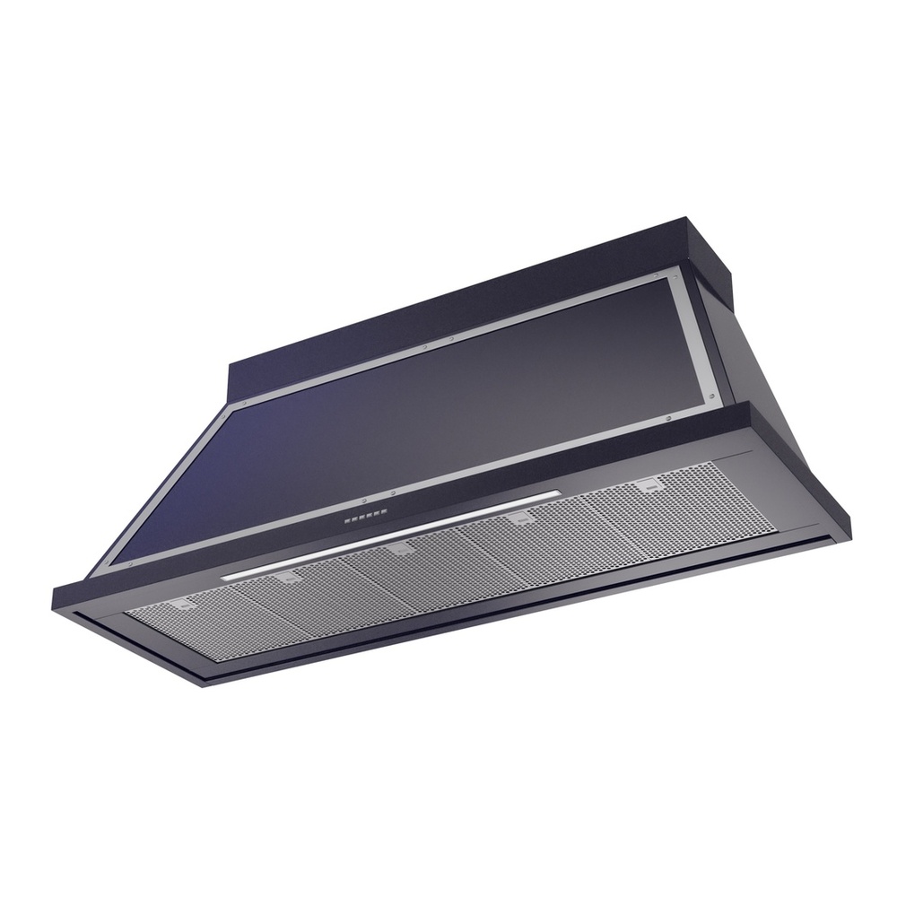 ILVE UANB60MBC Nostalgie II Noblesse 60 inch Range Hood with 600 CFM (Midnight Blue, Chrome) 3 ILVE UANB60MBC Nostalgie Noblesse 60" Range Hood, bottom angled view