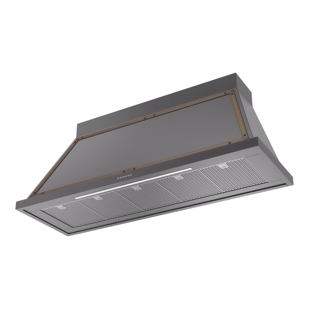 ILVE UANB60MGB Nostalgie II Noblesse 60 inch Range Hood with 600 CFM (Graphite Matte, Burnished) 3 ILVE UANB60MGB Nostalgie Noblesse 60" Range Hood, bottom angled view