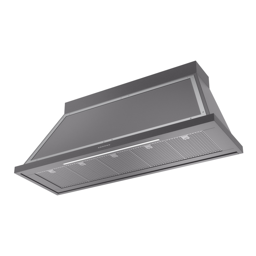 ILVE UANB60MGC Nostalgie II Noblesse 60 inch Range Hood with 600 CFM (Graphite Matte, Chrome) 3 ILVE UANB60MGC Nostalgie Noblesse 60" Range Hood, bottom angled view