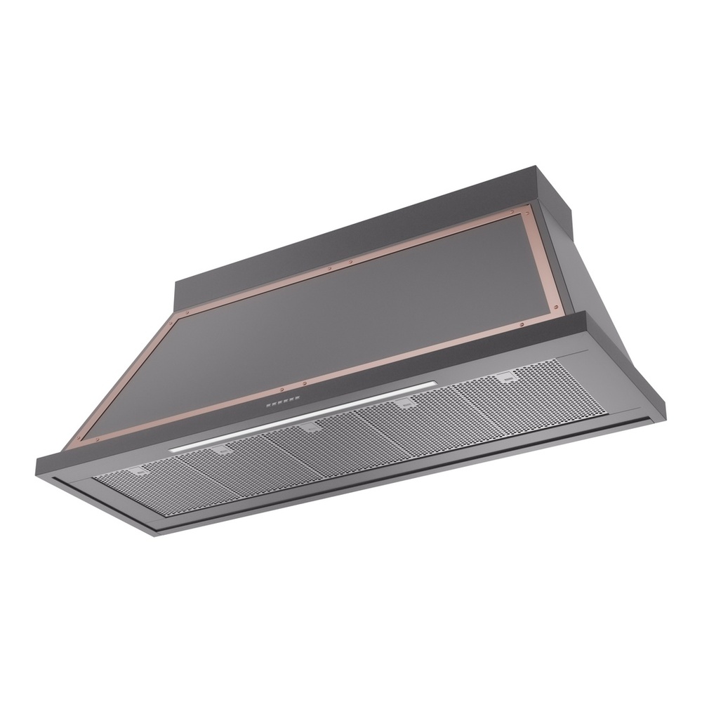 ILVE UANB60MGP Nostalgie II Noblesse 60 inch Range Hood with 600 CFM (Graphite Matte, Copper) 3 ILVE UANB60MGP Nostalgie Noblesse 60" Range Hood, bottom angled view
