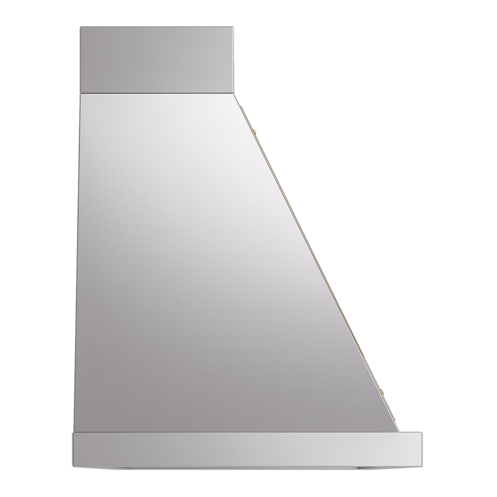 ILVE UANB60SSG Nostalgie II Noblesse 60 inch Range Hood with 600 CFM (Stainless Steel, Brass) 4 ILVE UANB60SSG Nostalgie Noblesse 60" Range Hood, side view