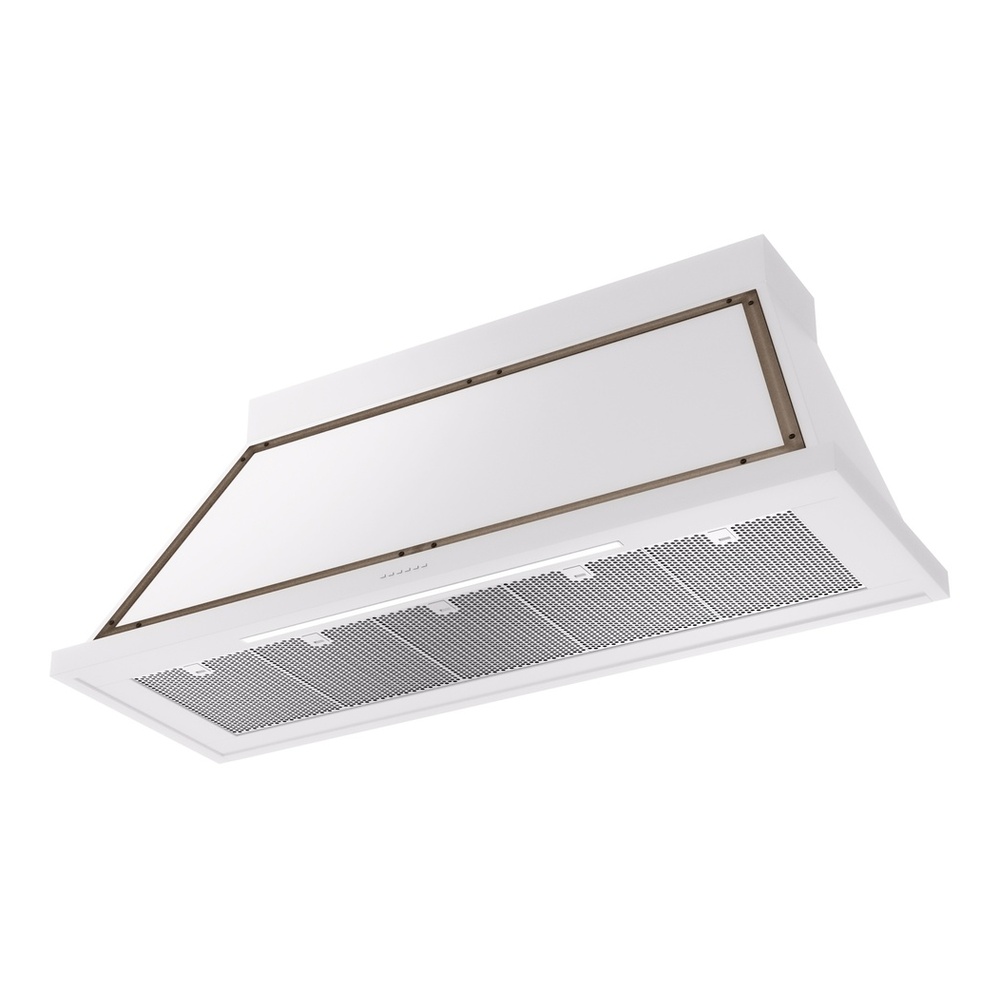 ILVE UANB60WHB Nostalgie II Noblesse 60 inch Range Hood with 600 CFM (White, Burnished) 3 ILVE UANB60WHB Nostalgie Noblesse 60" Range Hood, bottom angled view