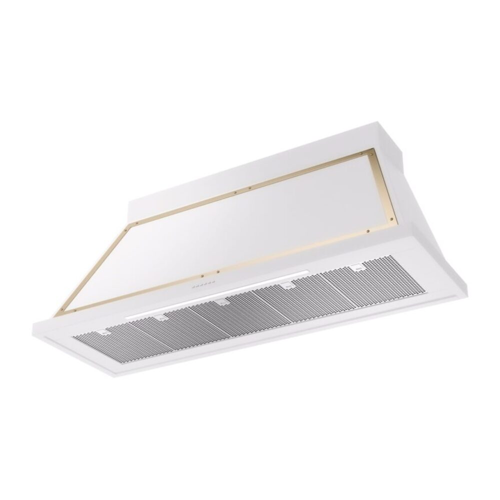 ILVE UANB60WHG Nostalgie Noblesse 60" Range Hood, bottom angled view