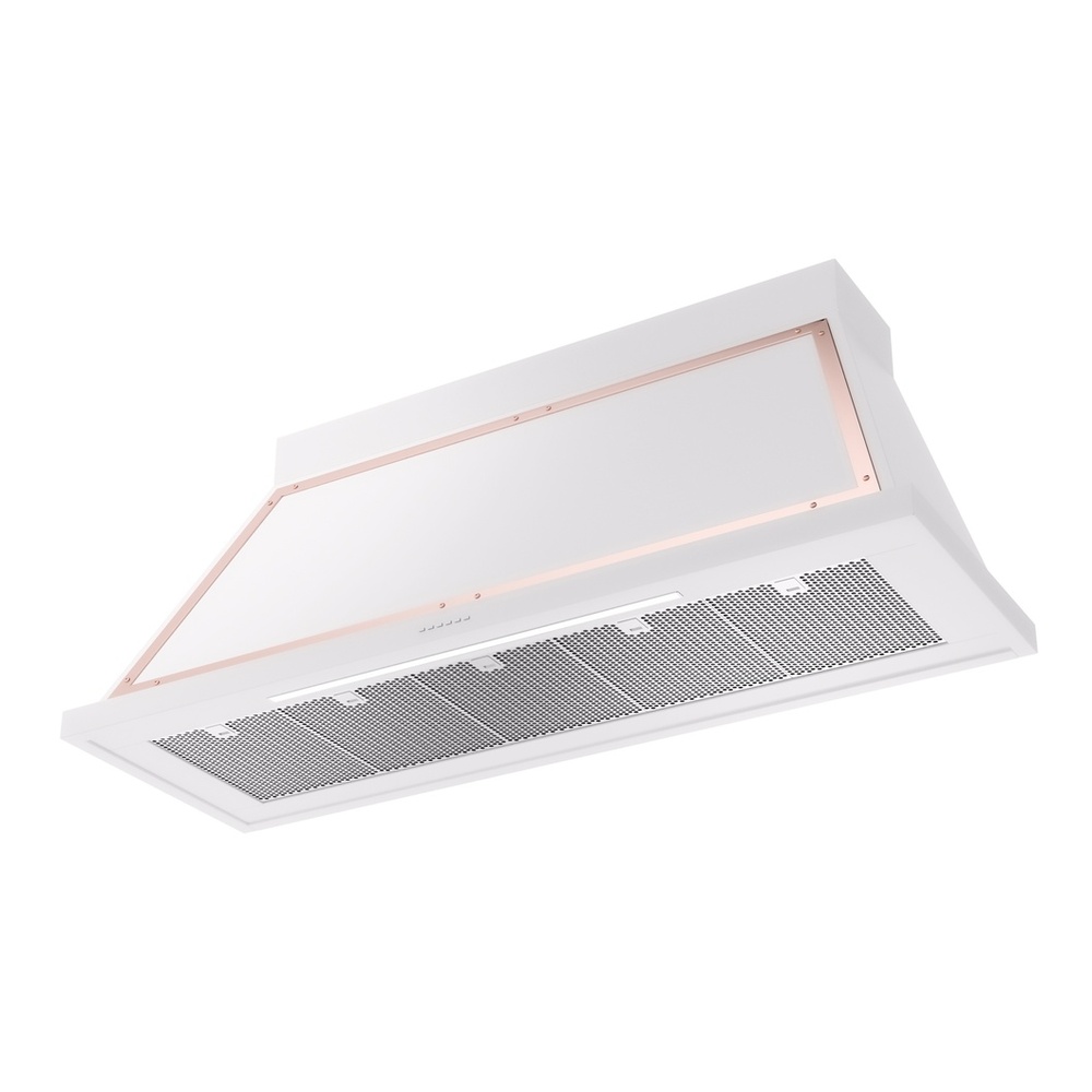 ILVE UANB60WHP Nostalgie II Noblesse 60 inch Range Hood with 600 CFM (White, Copper) 3 ILVE UANB60WHP Nostalgie Noblesse 60" Range Hood, bottom angled view