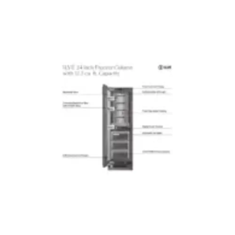 ILVE UFFC24SIN 24 inch Freezer Column with 12.3 cu. ft. Capacity, Automatic Ice Maker, up to 3.9 lb Daily Production, Full Size Ceiling LED Illumination Panel