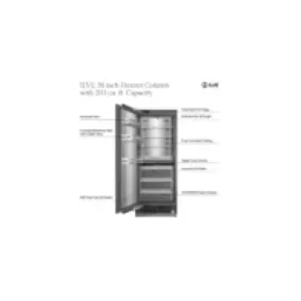 ILVE UFFC36SIN 36 inch Freezer Column with 20.1 cu. ft. Capacity, Automatic Ice Maker, up to 3.9 lb Daily Production, Full Size Ceiling LED Illumination Panel