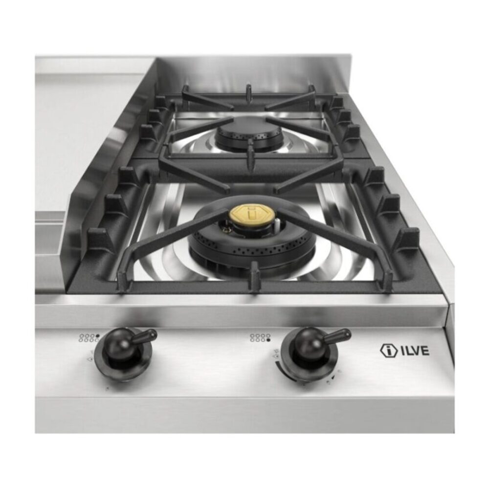 ILVE UHCP1265FN close up on dual burner