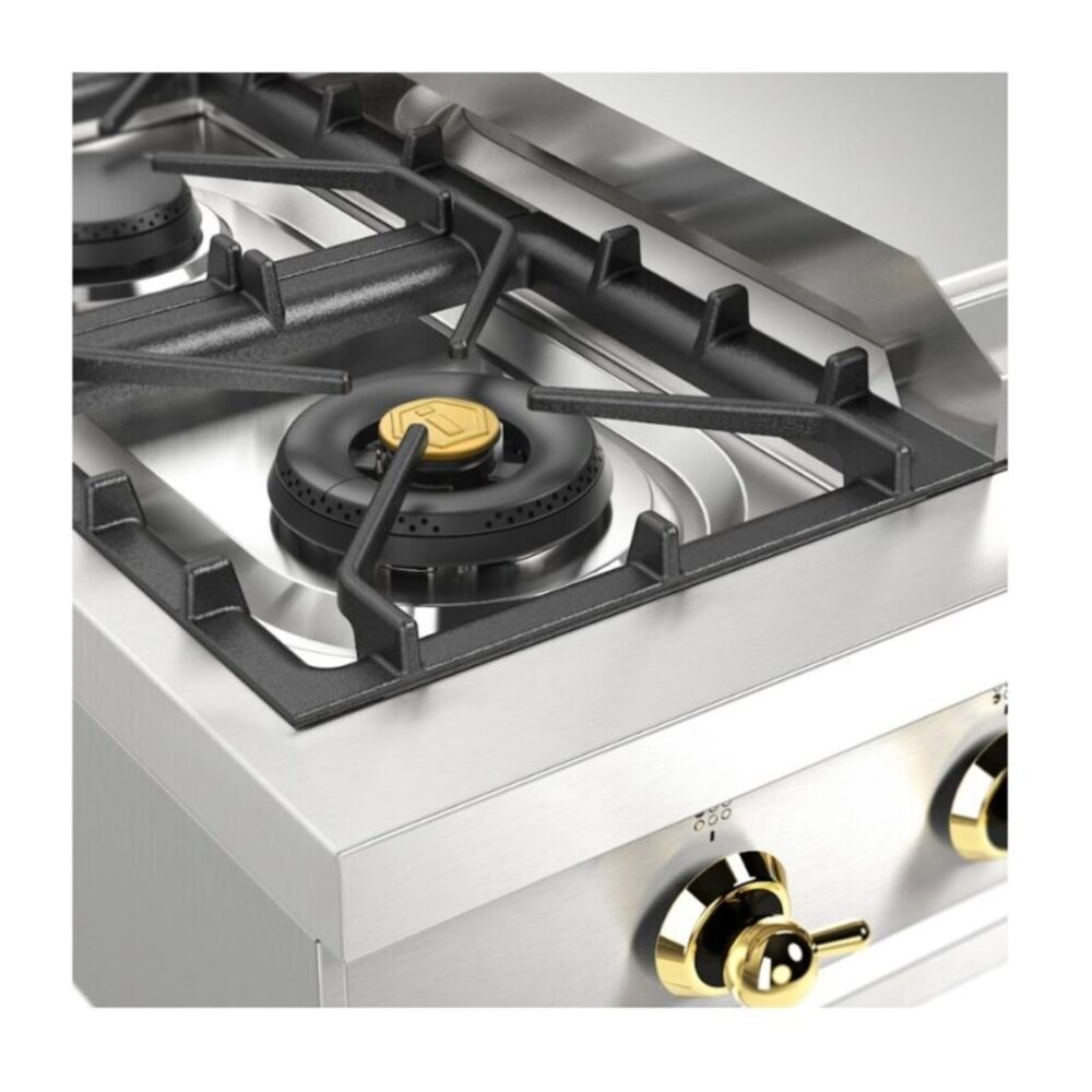 ILVE UHCP36FNSSGLP left angle close up on dual burner