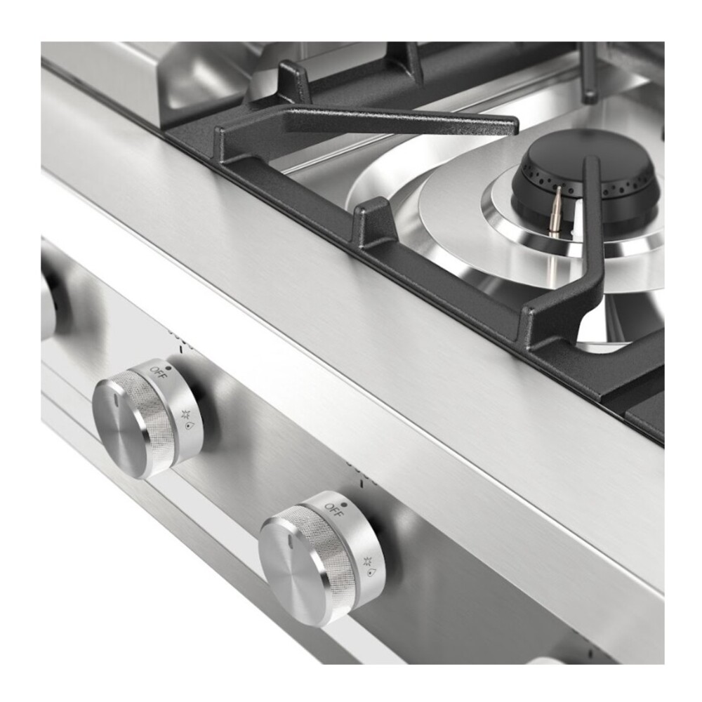 ILVE UHCP36FSS Professional Plus II 36 inch Built-In Gas Rangetop with Griddle, in Stainless Steel (Natural Gas) 6 ILVE UHCP36FSS close up on knobs