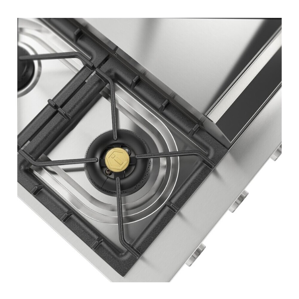 ILVE UHCP36FSS Professional Plus II 36 inch Built-In Gas Rangetop with Griddle, in Stainless Steel (Natural Gas) 7 ILVE UHCP36FSS close up on dual burner