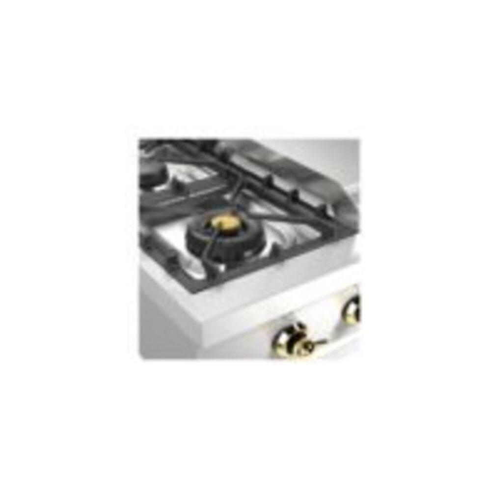 ILVE UHCP48FNSSGLP left angle close up on dual burner