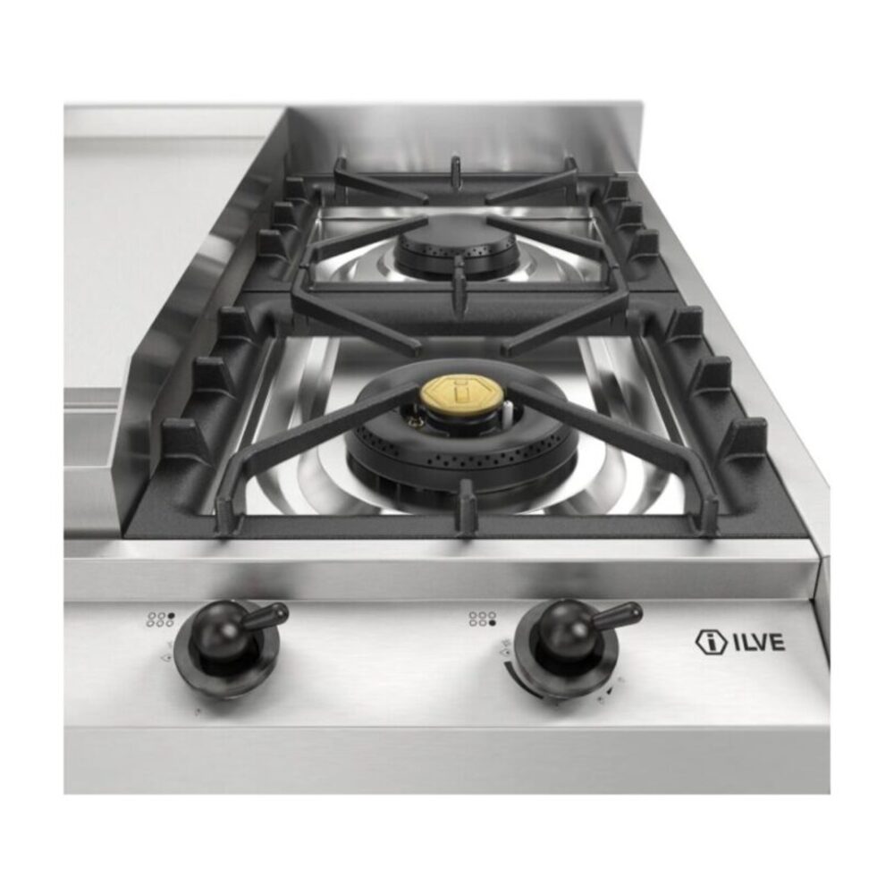 ILVE UHCP965FN close up on dual burner