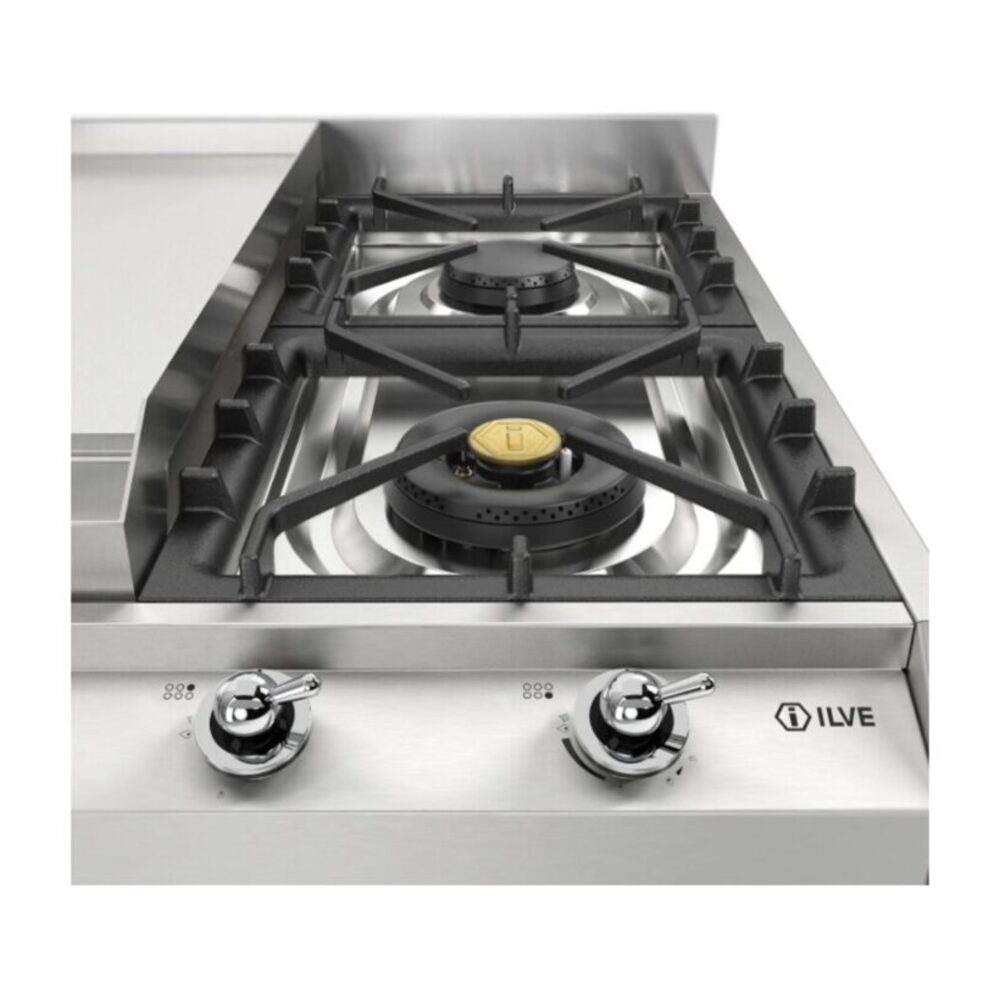 ILVE UHCP965FN close up on dual burner