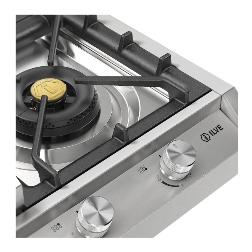 ILVE UHCP965FSS Professional Plus II 36 inch Built-In Gas Cooktop with Griddle, in Stainless Steel (Natural Gas) 7 ILVE UHCP965FSS close up on knobs